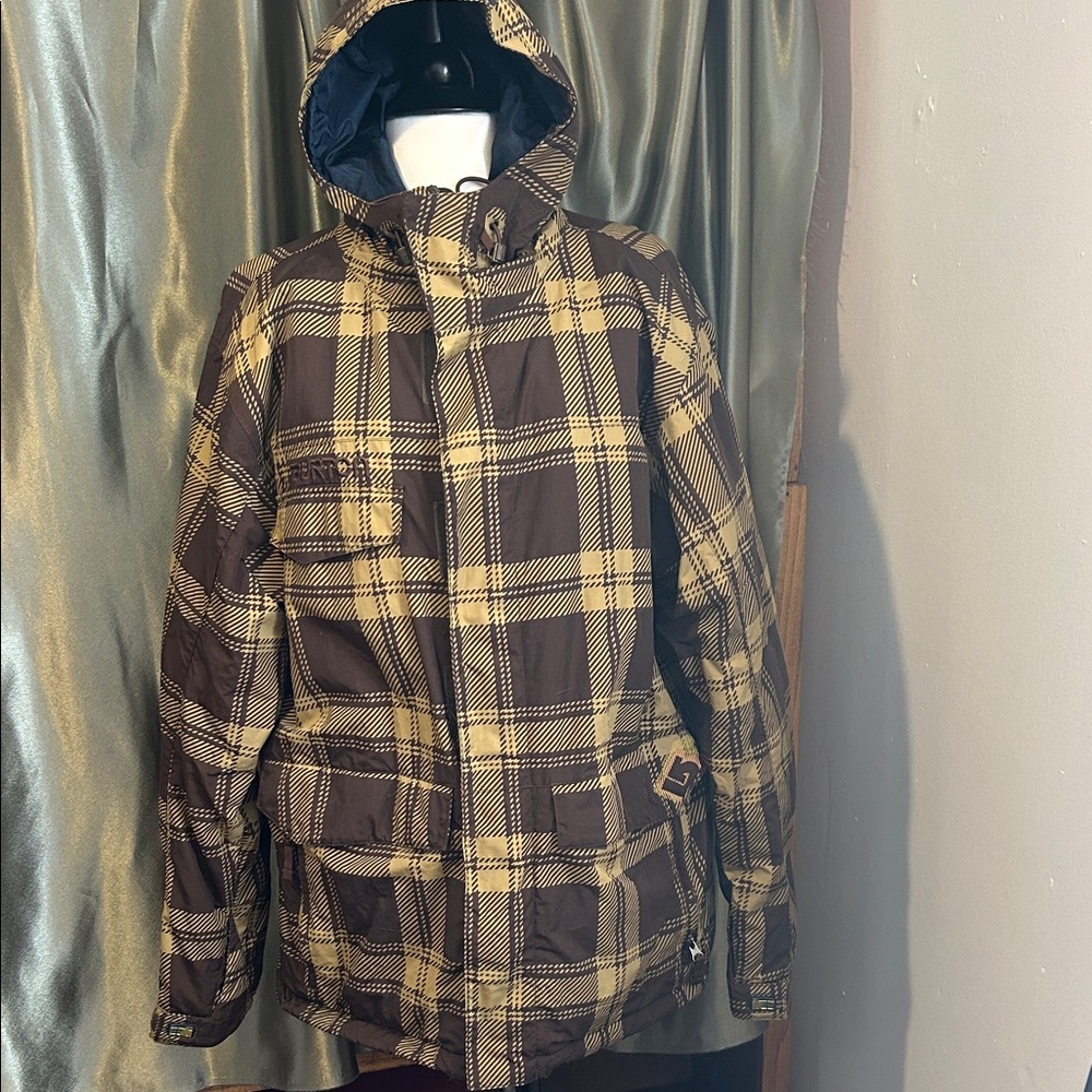 Burton Men's Large Brown Plaid Snowboarding Jacket